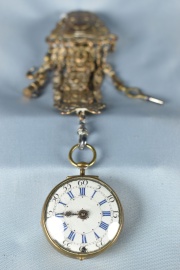 Reloj de bolsillo Alemán, Mich Zeidlma... Minchen. Con chatelaine. Deterioros (559).