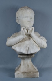Busto de Niño, mármol. Rotura en el cuello. (1044)