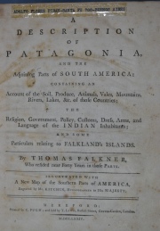 FALKNER, Thomas: A DESCRIPTION OF PATAGONIA...London 1774. Encuadernación con deterioros. 1 volumen. mo