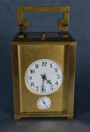 Carriage Clock bronce Frances cuadrante bronce Altura 11cm - cuadrado sin ornamento. C. LL