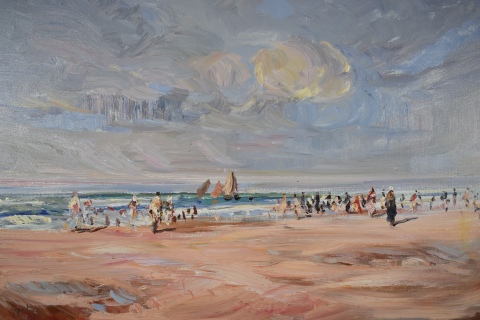 Montoya Ortiz, Playa, óleo sobre tela 70 x 90