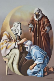 Vito Campanella. Jacob y el Padre, óleo de 50 x 40 cm.