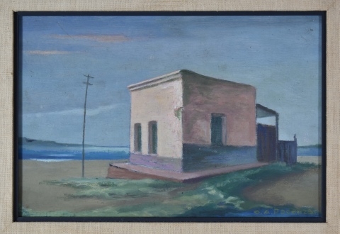 Onofrio Pacenza. Casa, óleo 21 x 31 cm. Con foto Certificada