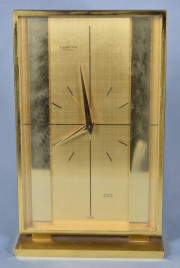 Reloj de mesa Suizo Looping - bronce dorado. 18 cm.