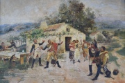 Domingo Muñoz, Escena de un meson, óleo sobre tela. Col. Marcelo T. de Alvear. 60 x 73 cm.