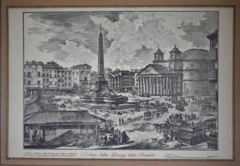 Piranesi, grabado, Vedutta della Piazza della Rotonda -126-
