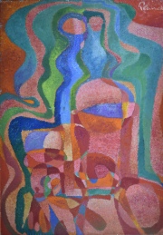 Carlos Reiner Planck 'Figuras', óleo sobre tela 79,5 x 59,7 cm.