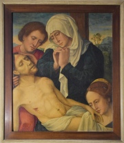 Descendimiento de la cruz,, óleo de Escuela Flamenca, sobre tabla. Mide: 35,5 x 30 cm.