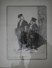 Dos pares de grabados de H. Daumier. Miden: 30 x 21,5 cm. 4 piezas
