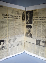 CARPETA, conteniendo varios articulos del diario 'La Opinión', Cultural y otros sobre Jorge Luis Borges, Años 1974/85