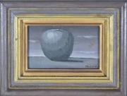 Theule, Máximo. La manzana, óleo peq. 6,5 x 10 cm.