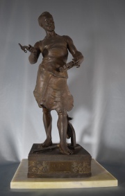 FAURE DE BROUSSE, Le Travail, escultura petit bronce. Alto: 68 cm.