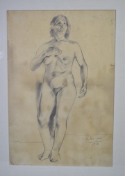 Berlengieri, Juan, Desnudo y Arboles, dos dibujos. Miden: 32 x 22 cm. Ex colección EFRAIN PAESKY - EMA GARMENDIA.