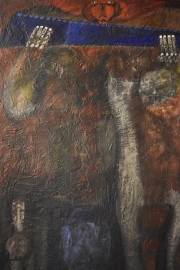 Gilberto Almeida, Rondador, abstracto, acrílico Mide: 105 x 80 cm.