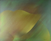 Ocampo, Miguel, Verdes, pintura. Mide: 40,5 x 51 cm.