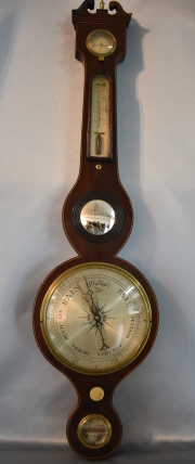 Barómetro termometro inglés. G.A.PASINI DORCHESTER, Alto: 98 cm