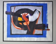 R. Machado, Abstracto en colores, Mide: 27 x 34 cm. colección EFRAIN PAESKY - EMA GARMENDIA