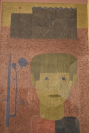 Juan Grela, Niño y Arbol, Mide: 46,5 x 32 cm. acuarela. Colección EFRAIN PAESKY - EMA GARMENDIA.