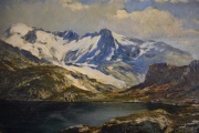 FALCHETTI, Alberto 1878-1951 'Lago de Morti, óleo sobre tela sin marco. 39,5 x 61 cm. Cachet de Col. Lorenzo Pellerano