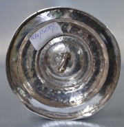 Cáliz de plata colonial con discos. 23 cm. Peso: 600 gr. 