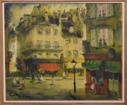GASTÓN JARRY, CALLE DE PARIS, óleo sobre tela firmado Gastón Jarry abajo a la izquierda. Mide: 50 x 60 cm.