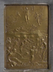 LA ASCENSION DEL SEÑOR, relieve en bronce. Mide: 35 x 24 cm. Enmarcado.