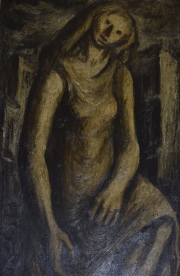 Alberto Bruzzone, Mujer, óleo sobre tela. Mide: 85 x 52 cm.