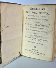 EPISTOLAS DE SAN PABLO APOSTOL por D. FRANCISCO XIMENEZ. Madrid 1799. 1 vol.