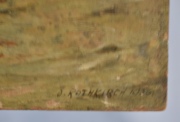 Puerto, óleo, firmado O. Rothkirch. Saltaduras. Sin enmarcar. Mide: 40 x 50 cm.
