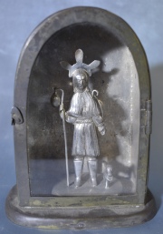 San Roque, escultura con hornacina. Alto total: 14,5 cm.