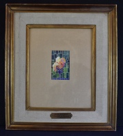 Emilio Pettoruti, VASO CON FLORES, PROYECTO DE MOSAICO, acuarela firmada. Mide: 10,5 x 6,4 cm.
