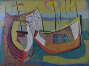 PETER 58. Barcas, óleo sobre tela 60 x 80.