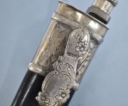 Cuchillo criollo platero D. Arce, hoja de acero Dufour. Largo: 36,5 cm. Hoja; 21,7 cm.