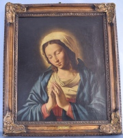 Anónimo Virgen con sus manos en oración y cabeza reclinada a la izquierda. 65 x 55 cm.