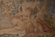 Nom Secus AC Dulsiccima Nutrix, tapiz pintado.165 x 212 cm. representando una madere alimentando a los tres niños.