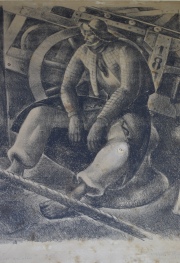 Alfredo Guido 'Estibador Criollo', grabado fdo. abajo a la derecha Alfredo Guido, titulado y N° a la izq. 41 x 30 cm.