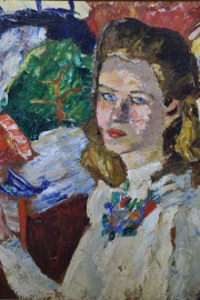 Jorge Beristayn. Mujer, óleo de 60 x 47 cm.