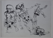 E. Deira, Esqueletos. tinta de 20 x 27 cm.