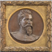 General Napoleón Uriburu, placa de bronce- Firmado A. Lanson..Diámetro: 25,5 cm.