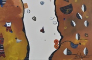 Uri Negvi 'SIN TITULO N° V', acrílico sobre tela firmado. Mide 100 x 100 cm. Con brochure de exposición, obra reproducid