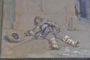 Alberto Daudi. Mosquetero, técnica mixta de 25 x 35 cm.