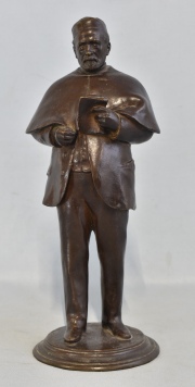 Figura de Luis Pasteur, bronce a la cera perdida. Fundición Susse Freres. 31 cm.
