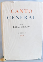 Neruda, Pablo. Canto General. 1950, 1° Edic. Ejemplar: Nº 306 de 500. Con firmas de Neruda, D. Rivera y Siqueiros. 1 vol