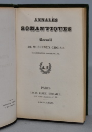Annales Romantiques. Editorial: Louis Janet, 1834. Con grabados. Enc. terciopelo. 1 vol c/estuche.