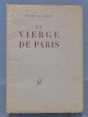 Pierre Jean Jouve. La Vierge de Paris Editorial: Egloff. 1º Edición - 1 Vol. 1944. Ejemplar: Nº 37 de 60