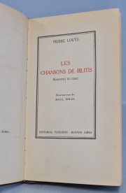 Pierre Louys. Les Chansons de Bilitis. Ilust. Raúl soldi. Poseidón. 1945. Ejemplar: Nº 787 de 1500. 1 vol.