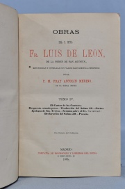 Fray Luis de León. Obras - 4 Tomos. Editorial. Compañía de Impresores y Libreros del Reino