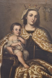 Virgen del Carmen, óleo sobre tela. Averías. Mide: 95 x 65 cm.