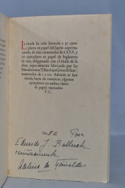 GÜIRALDES, Ricardo: EL SENDERO, 1932. Estuche averiado. Más carta manuscrita Adelina del Carril. 1 vol + 1 carta. 2 pzas