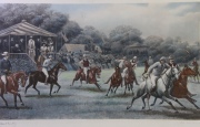 Dos grabados ingleses. Polo at Ranelagh - Hurlingham. Desperfecto. Miden: 39 x 68 cm.